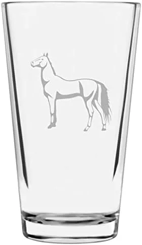 Vista 64 de Shetland Pony (cuerpo) - Vaso de pinta grabado con temática de caballo alternativo de 16 onzas