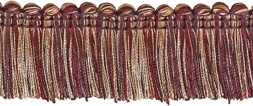 Vista 5 de DÉCOPRO Colección Imperial de 1 1/2" (3.5cm) Borde de flecos # 0150IB, rosa de verano #3549 (rosa claro, marfil blanco, verde azul) paquete de 5