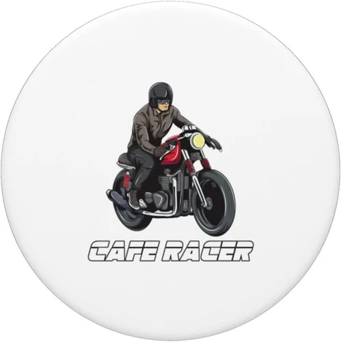 Vista 3 de Motocicleta Rider Cafe Racer Vintage Scrambler Moto PopSockets intercambiables PopGrip