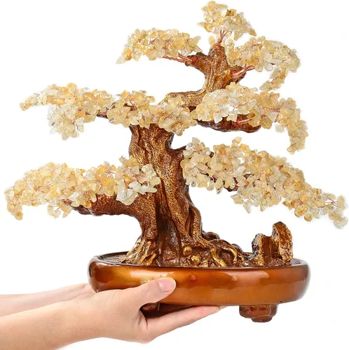 Vista 7 de KALIFANO Amatista natural (1,251 piedras preciosas) Árbol de cristal de chakra con propiedades curativas – Bonsái Feng Shui árbol de dinero