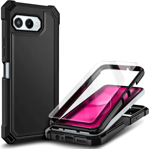 Vista 16 de NZND Funda para T-Mobile REVVL 6 5G / REVVL 6X 5G con [Protector de Pantalla Incorporado], Funda Bumper Protectora Rugosa Resistente a Golpes