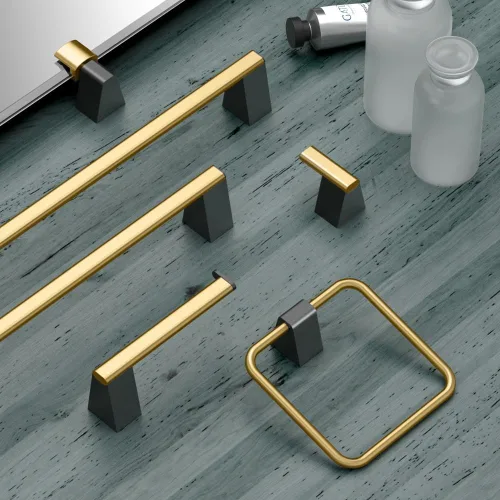 Vista 4 de Gatco 5679SM - Espejo rectangular sin marco, 24 pulgadas, latón cepillado negro mate combinado