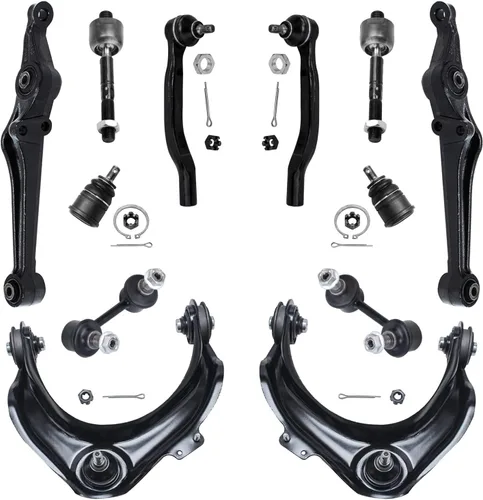 Vista 34 de Detroit Axle – 12 brazos de control superiores e inferiores delanteros con rótulas, barras de unión exteriores e interiores con topes, barras