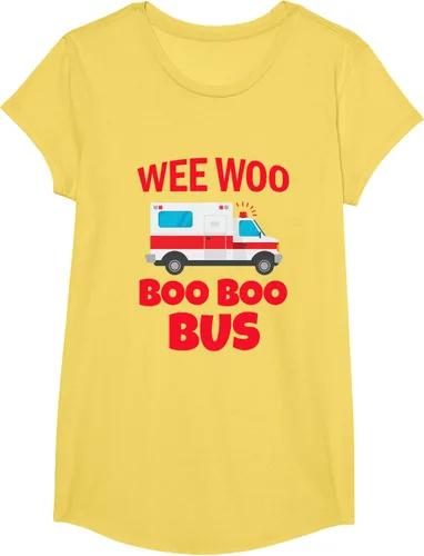 Vista 47 de Wee Woo Boo Boo Bus First Responder - Camiseta divertida de ambulancia, Negro, S