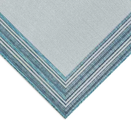 Vista 7 de Liora Manne Carmel - Alfombra tejida de perfil bajo de fácil cuidado para interiores y exteriores, color aguamarina, 6 pies 6 pulgadas x 9 pies 4