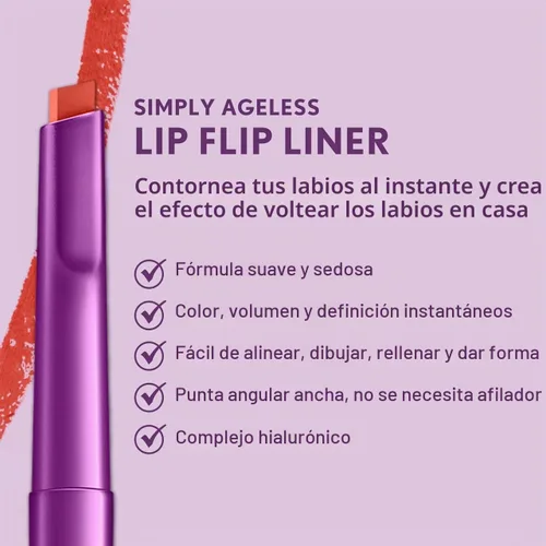 Vista 4 de COVERGIRL Simply Ageless Lip Flip Liner, Amazing Petal, paquete de 1 Increíble pétalo