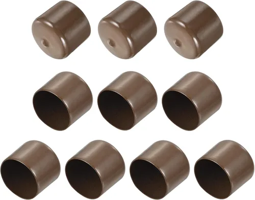 Vista 243 de uxcell 10 tapas de goma para extremos de 0.591 in de identificación, tapa de extremo redondo, protectores de rosca de tornillo, color negro