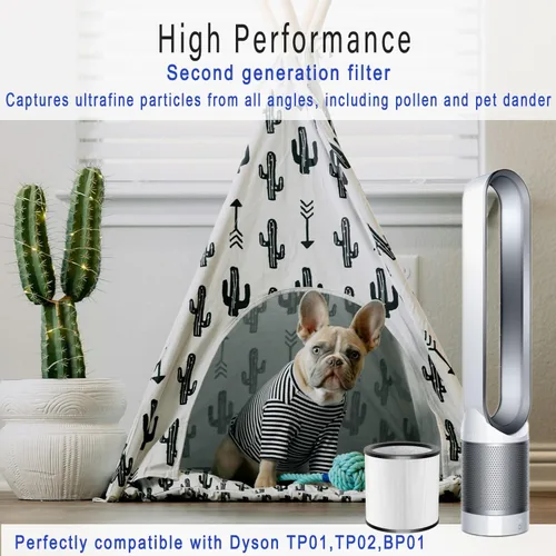 Vista 3 de Filtro TP01 actualizado, repuesto de filtro HEPA de vidrio 360 para purificador de aire Dyson Pure Cool Link TP01 TP02 TP03 AM11, ventilador