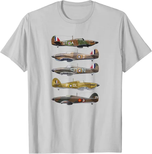 Vista 16 de Hawker Hurricane is a British WW2 camiseta de aviones de combate Negro