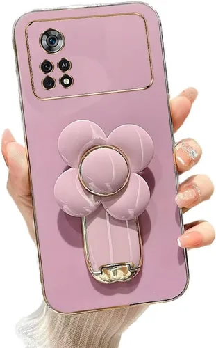Vista 66 de Miagon - Funda con soporte para Xiaomi Redmi A1, galvanizado suave TPU protector delgado a prueba de golpes con molinete giratorio soporte de flores