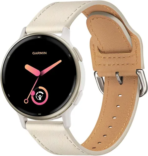 Vista 7 de Correa de cuero para Garmin Vivoactive 6/Vivoactive 5/3 Negro