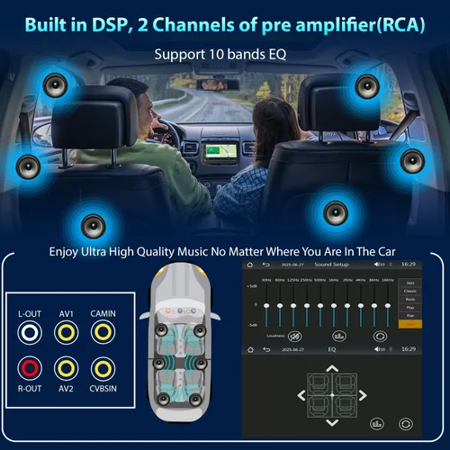Vista 7 de Estéreo de coche doble DIN con pantalla táctil de 7 pulgadas, compatible con Apple CarPlay/Android Auto Bluetooth FM Radio USB Tipo-C Cámara