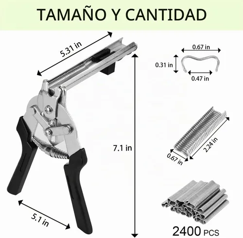 Vista 4 de Kit de alicates de anillo de uñas tipo M con 2400 piezas de anillos de cerdo de aleación de zinc M, alicates de anillo de uñas para esgrima