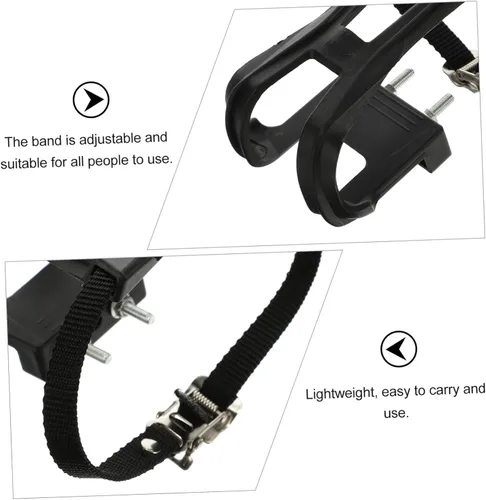 Vista 6 de BESPORTBLE 2 juegos de ciclismo pedal dedo dedo clip correa plástico ajustable seguridad dedo del pie clips