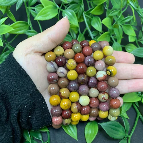 Vista 20 de Gem Avenue Handmade Round Bead Stretch Bracelet Unisex Natural Stone Beaded Jewelry for Men & Women, Elastic Wristband for Daily Wear
