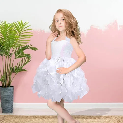 Vista 5 de Leegleri Tutu Dress for Girls Tulle Birthdya Party Dress Up for Girls Sequin Princess Gift Costume Outfit for Kids