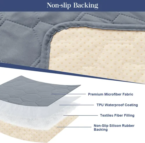 Vista 3 de Funda impermeable para silla reclinable, funda antideslizante para sofá reclinable, protector de muebles, funda de sofá lavable para perros y niños