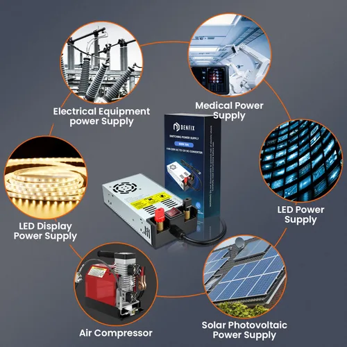 Vista 7 de Denfix Convertidor actualizado de 110 V a 12 V, nueva versión con interruptor de encendido/apagado, fuente de alimentación de CA a CC máx. 50 A 600 W