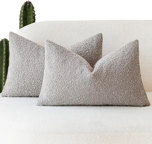 Vista 62 de Foindtower - Juego de 2 fundas decorativas de textura de bucle, fundas de almohada acentuadas, fundas de cojín sólidas, neutrales, para sofá, silla
