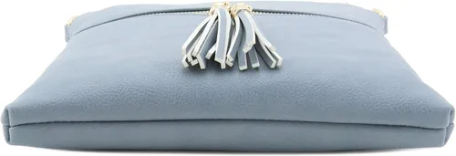 Vista 4 de Bolso FashionPuzzle cruzado con bolsillo de cremallera y flecos