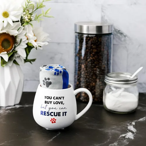 Vista 7 de Pavilion - Taza de 15.5 onzas y juego de regalo de calcetines M/L - You Can't Buy Love, But You Can Rescue It