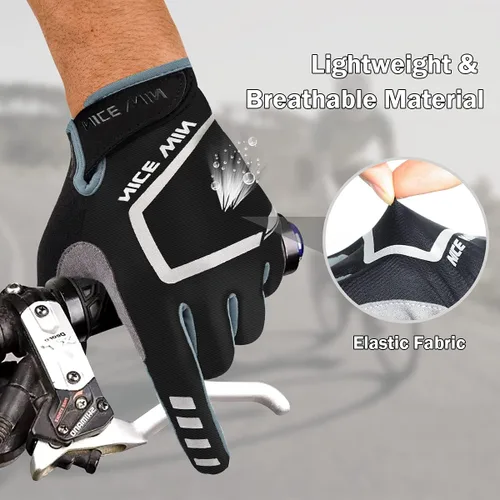 Vista 2 de NICEWIN Cycling Bike Gloves Men Women, Padded Anti-Slip Mountain Bike Gloves, Touch Screen Full Finger Road Bicycle Biking Gloves