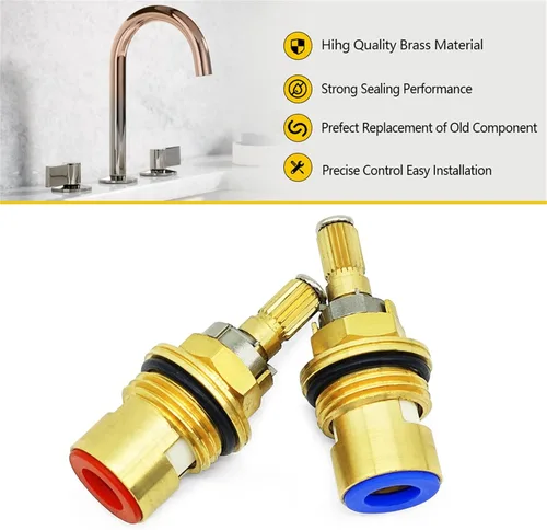 Vista 6 de Paquete de 2 cartuchos de válvula de cerámica compatibles con Kohler K-GP77005-RP K-GP77006-RP cartucho de grifo frío y caliente