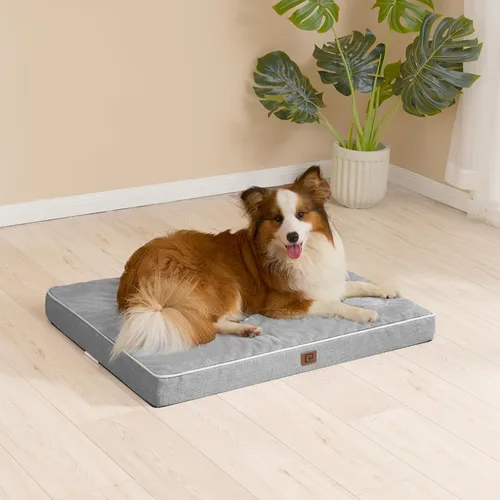 Vista 9 de EHEYCIGA Cama grande lavable para perros con espuma viscoelástica, 35 x 23 Gris