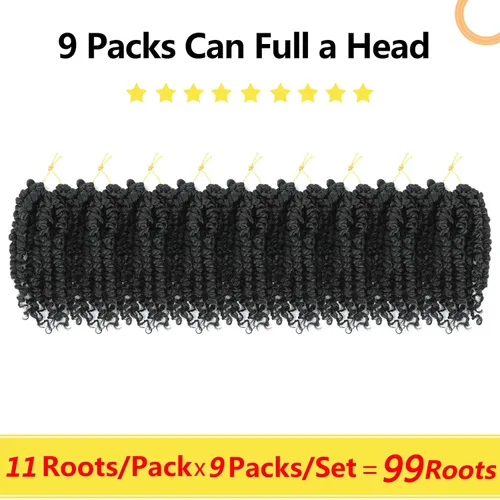 Vista 3 de Fulcrum Pelo de ganchillo Passion Twist de 8 pulgadas, 9 paquetes de cabello pretrenzado y prerrizado para mujeres negras (8 pulgadas
