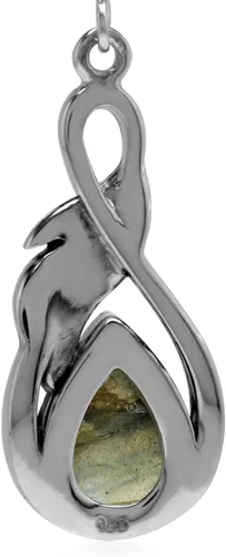 Vista 5 de Silvershake Pendientes de gancho colgantes de plata de ley 925 con incrustaciones de piedras de cabujón genuinas o creadas, joyería para mujer