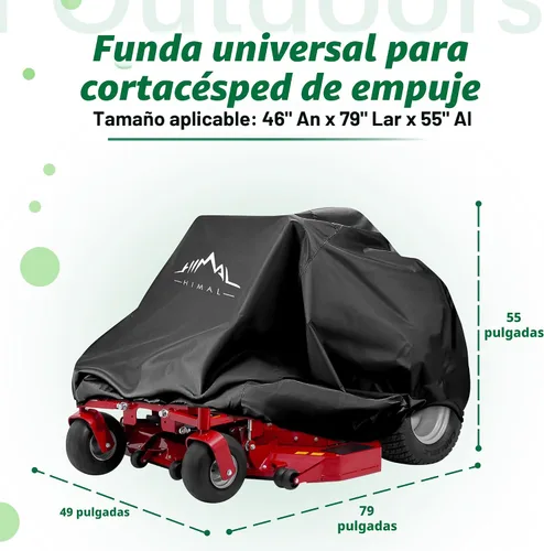 Vista 2 de Himal Outdoors Funda para cortacésped de giro cero, poliéster Oxford 600D resistente, protección UV, ajuste universal con cordón y bolsa