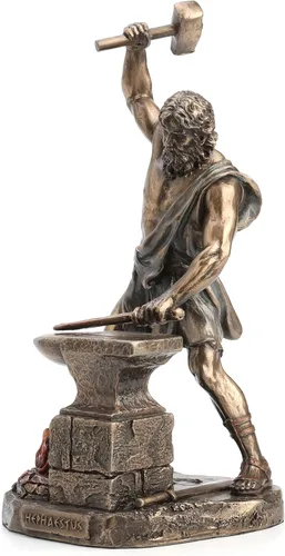 Vista 8 de Veronese Design Hefesto griego dios del fuego y forja estatua terminada en bronce