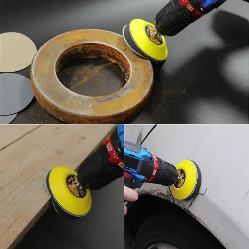 Vista 4 de MAXMAN 30 discos de lijado de 3 pulgadas, 60 granos gancho y bucle papel de lija profesional de carburo de silicio, húmedo seco pulido para madera