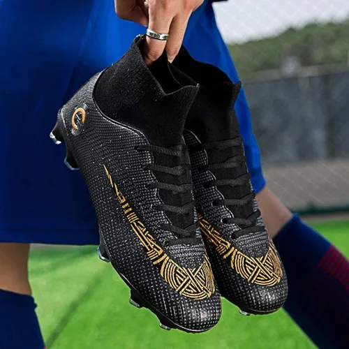 Vista 4 de Botas de fútbol para hombre, zapatos de fútbol profesionales, zapatos de competiciónentrenamiento para niños