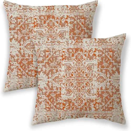 Vista 18 de BETGINY Fundas de almohada boho de 16x16 pulgadas, diseño étnico marrón beige, fundas de almohada decorativas para exteriores para sofá