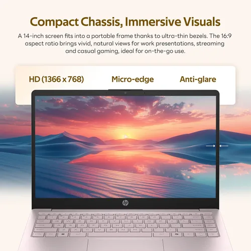 Vista 4 de Laptop personalizada, creada con laptop HP de 14 pulgadas, Office 365 de 1 año, Intel N150 Quad-Core, 16 GB de RAM, SSD PCIe de 512 GB, con UFS