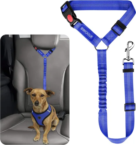 Vista 21 de BWOGUE Arnés de cinturón de seguridad para mascotas, cinturón de seguridad ajustable para reposacabezas de coche, arnés de cinturón de seguridad