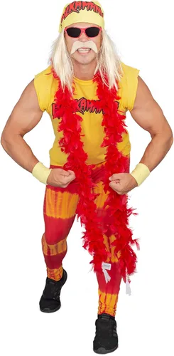 Vista 4 de Juego completo de disfraz de Hulk Hogan Hulkamania, XXL
