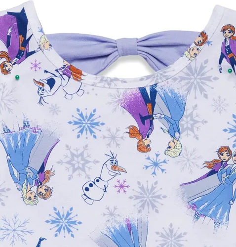 Vista 4 de Disney Minnie Mouse Princess Ariel Elsa Girls Crossover Tank Top Dolphin Active and French Terry Shorts Infant to Big Kid
