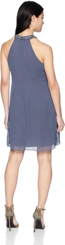 Vista 2 de S.L. Fashions - Vestido con escote halter y joyas en el cuello para mujer