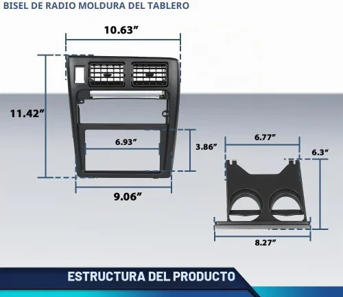 Vista 3 de PIT66 Bisel de radio para salpicadero compatible con Toyota Tacoma 1995 1996 1997, bisel de panel de tablero de instrumentos de plástico ABS negro