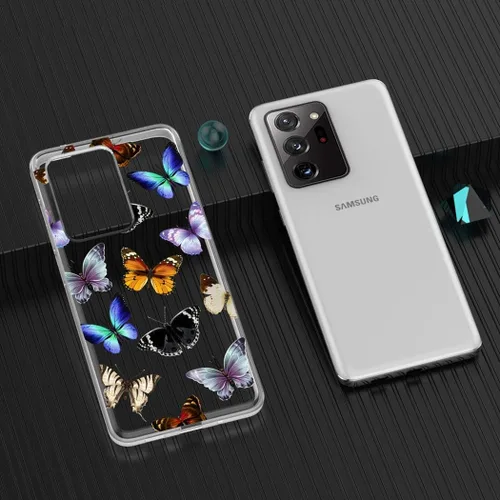 Vista 4 de Funda para Galaxy Note 20 Ultra 5G, para Samsung Note 20 Ultra Linda, funda transparente flexible de TPU de goma suave de silicona para Samsung