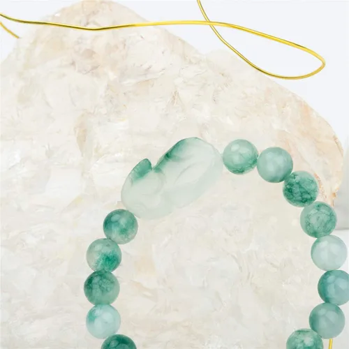 Vista 8 de ZenBless Fengshui Porsperity Jade Set Lucky Charm Feng Shui Pulsera de obsidiana negra para hombres y mujeres con chapado en oro Pi Xiu Pi Yao atrae