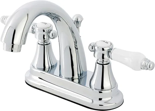 Vista 6 de Kingston Brass KS7612BPL Grifo de baño central de 4 pulgadas, latón pulido
