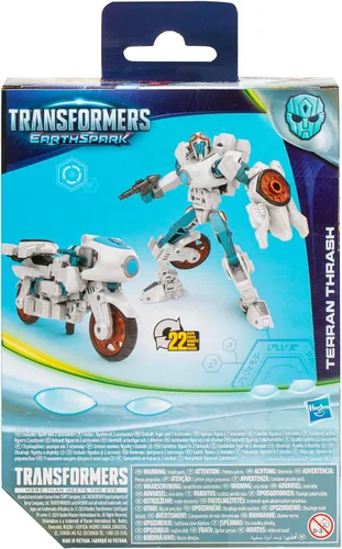 Vista 5 de Transformers EarthSpark Deluxe Class Terran Thrash - Figura de acción de robot de 5 pulgadas, se convierte en 22 pasos, juguetes interactivos