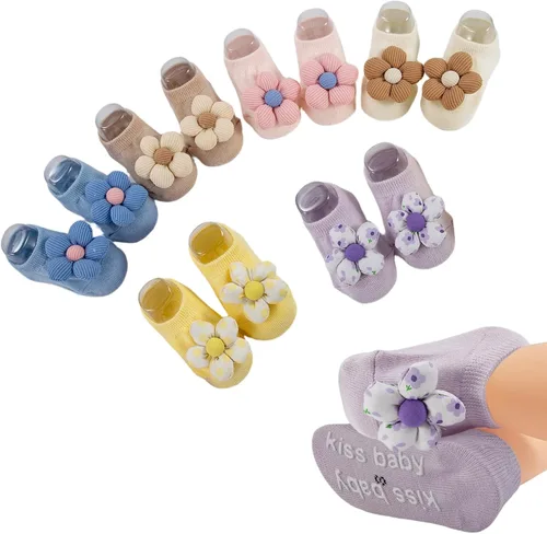Vista 8 de Calcetines para bebé niña, calcetines de agarre para recién nacidos, calcetines prematuros, artículos esenciales para recién nacidos