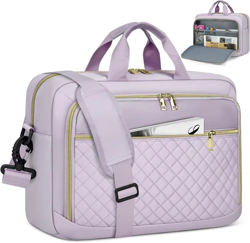 Vista 21 de NEWHEY Bolsa para laptop de 17.3 pulgadas, maletín para computadora portátil para mujeres y hombres, bolsa de hombro impermeable, bolsa de mensajero