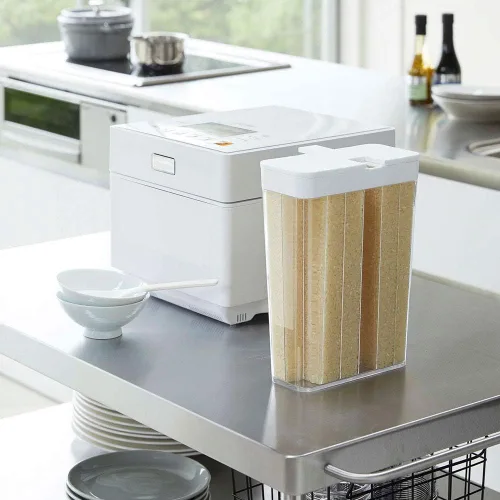 Vista 3 de Yamazaki Home Tower Grain Container almacenamiento y organización de alimentos, tamaño único, blanco