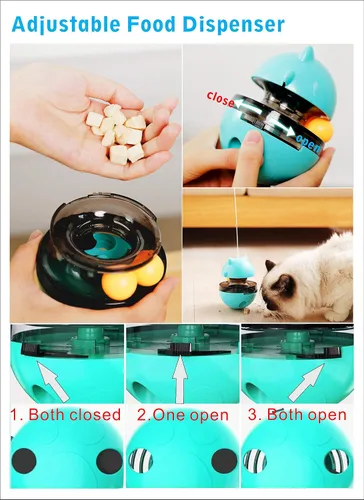 Vista 3 de SUJAYU Vaso divertido de juguete para gatos, bola interactiva, dispensador de golosinas automático sin movimiento electrónico, más ejercicio