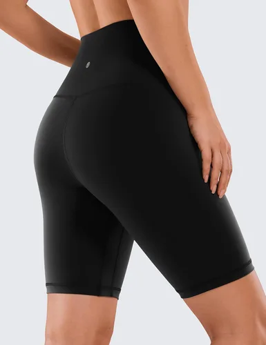 Vista 2 de CRZ YOGA Women's Naked Feeling Biker Shorts - 8 Inches High Waisted Yoga Workout Gym Running Spandex